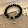 Set de Pulseras de Perlas Negras para Niñas 2024 Nuevo Estilo Zen Retro Pulseras para Pareja y Mejores Amigas Joyería