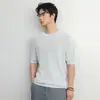 Ropa de Hombre Xintang Verano 2026 Nueva Camiseta Corta de Punto Redonda Camiseta Suéter Camiseta Suéter de Manga Corta para Hombre Una Pieza Dropshipping