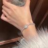 Pulsera elegante de estilo coreano, pulsera simple de lujo ligero que combina con todo, ajustable mediante cordón, circonita cuadrada, pulsera de alta calidad con incrustaciones de diamantes