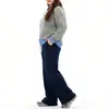Pantalones Rectos Cálidos con Forro de Polar para Tallas Grandes de Mujer, Novedad Otoño e Invierno 2025 Cintura Alta Talla Grande Cubre Cadera Adelgazantes Pierna Ancha Suaves