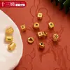 Retención de Color Fuerte Arena Dorada Accesorios Joyería DIY Oro Antiguo Circonita Microincrustada Separadores de Cuentas Cuentas de Barril Colgante para Pulsera Trenzado con Cuentas