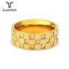 Anel Simples de Aço Titânio Banhado a Ouro 18k com Zircônia Quadrada Anel de Comida Anel de Zircônia Quadrada Tabuleiro de Xadrez para Homens e Mulheres Anel de Casal Lote