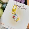 Nuevo Llavero de Dibujos Animados Sanrio Flotador Corazón de Niña Pacha Dulce Lindo Colgante para Estudiante Accesorios para Bolsos