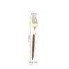 Juego de cuchillo, tenedor y cuchara con mango imitación madera, acero inoxidable 430, creativo, hotel, restaurante occidental, ins, bistec, portugués