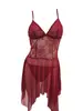 Camisón de encaje para mujer, con paneles de malla transparente, un diseño sexy de espalda abierta y un estilo seductor y atractivo, perfecto como lencería o ropa de estar por casa.. 8012