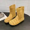 Botas versátiles estilo británico Maillard 2026 verano nuevo huecas transpirables de suela plana perforadas de caña corta