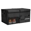 Caja de Almacenamiento para Maletero de Coche Caja de Almacenamiento para Vehículo Contenedor de Almacenamiento Suministros para el Interior del Coche Caja Trasera Zapatero Taburete Plegable de Almacenamiento