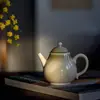 Ceniza de madera cerámica gaiwan taza para preparar té de roca esmalte gris juego de té Kung Fu tetera taza de té taza del anfitrión taza de la justicia