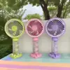 Ventilador Pequeno Portátil Recarregável por USB com Base, Ventilador de Mesa com Ajuste de Três Velocidades e Redução de Ruído, Presente para Crianças