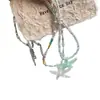 Collar de Estrella de Mar Azul con Perlas Verano 2026 Nuevo Collar Hecho a Mano Cadena para Clavícula Estilo Coreano Fresco y Refrescante