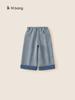 Ropa para Niños Youbao Pantalones de Pierna Recta Versátiles Pantalones de Pierna Ancha para Niñas Invierno Engrosado con Forro Polar Jeans para Niños Pequeños