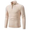Comércio exterior 2024 novo outono e inverno forrado de lã masculino plus size zíper meia gola alta pulôver masculino suéter de manga comprida