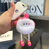 Pingente de bolsa bola de carvão pequena de pelo de coelho rex no atacado, decoração de boneco elfo para mochila, chaveiro de carrinho de brinquedo de desenho animado