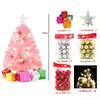 Decoração de Natal Presentes Mini Mini Árvore de Natal de Mesa de 45cm Rosa Decorações Pacote de Árvore de Natal