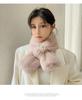 Bufanda de estilo dulce japonés y coreano de otoño e invierno, nueva tela de felpa, bufanda cálida cómoda, diseño creativo de mariposa de diamante pequeño