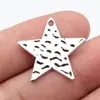 25x25mm 2.1g Plata Antigua Accesorios DIY Venta Directa de Fábrica Textura Martillada Estrella Estrella de Cinco Puntas Colgante
