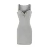 Vestido sin mangas ajustado con nudo fruncido para mujer, Vestido corto tipo top de tirantes sexy retro americano, Vestido ajustado al cuerpo de verano 2026