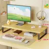 Suporte elevador de computador, prateleira para tela de monitor de mesa de escritório, suporte para armazenamento e organização de estação de trabalho, base com gaveta