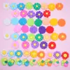 Flores Coloridas Adesivos de Borracha Macia 3D Decorações Planas para Capas de Celular Papelaria Acessórios de PVC 3D Acessórios para Joias DIY