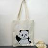 Bolsa de Tricô Ins Desenho Panda Feminina Bolsa de Mão Fashionável para Carregar na Mão Grande Capacidade Bolsa de Ombro Bolsa Transversal Bolsa