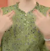 Blusa de Gasa a la Moda con Mangas Tres Cuartos para Mujer, Nuevo Estilo de Verano, Top Estampado que Rejuvenece, Camisa Elegante y Moderna para Cubrir la Barriga de Mamá