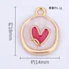 Ventas Directas del Fabricante Transfronterizas Colgante Individual Redondo de Corazón Creativo Accesorios DIY Aleación de Goteo de Aceite Joyería Colores Mixtos