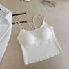 Regata Fresca de Seda Gelo com Costas Cruzadas Sutiã de Beleza para Mulheres, Verão Sem Costura com Bojos, Alças Finas Camada Base Versátil