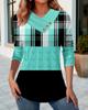 Comercio exterior transfronterizo Amazon AliExpress Moda europea y americana otoño e invierno Nuevo top camiseta de manga larga con botones y cuello en V estampado