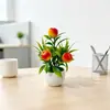 Plantas en maceta artificial de 5 frutas transfronterizas, nueva fruta de la fortuna de espuma, bonsái de flor artificial, adornos de decoración para el hogar del Festival de Primavera