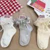 Meias Versáteis com Renda de Laço para Meninas, Meias Infantis Estilo Princesa com Renda, Novidade Primavera e Outono Coelho Fofo Renda Seda Prateada