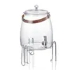 Jarra de agua fría portátil de gran capacidad PET transfronteriza con grifo para refrigerador, dispensador doméstico de bebidas de té de frutas, jarra de agua fría sellada