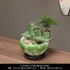 Tanque de Peces de Cerámica Adornos de Agua Corriente Fuente Pequeño Tanque para Peces Dorados Hogareño Recipiente Grande para Peces Sala de Estar Humidificación Decoración Paisajismo