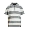 Camisa polo camisa de tricô camiseta de manga curta lapela masculina polo com meio zíper listrada estilo old money verão cruzamento de fronteira fábrica atacado