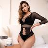 Lingerie Sexy Europeia e Americana Quente Diamante Transfronteiriça Preta Sexy Transparente Body Tentação Vazado Body Meias