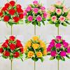 Flor Artificial de Rosa de Concubina Imperial de Paja Alta de 12 Cabezas Flor Artificial Decoración del Hogar Habitación de Rosa Sala de Estar Gran Ramo Arreglo Floral