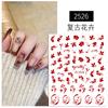 Adesivos para Nail Art 2026 Grande Laço Vermelho Coração Sorte Fino Flexível Adesivos para Unhas Decoração Adesivos para Unhas Infantis Não Tóxico