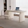 Mesa de Madeira Maciça Cor Creme, Mesa de Escritório, Mesa de Computador Estilo Designer Fresco, Mesa de Escrita, Estudo Estilo Italiano, Luxo Leve