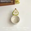 Lindo platito para salsa con mango de caricatura creativa, platito para condimentos de color bajo vidriado, plato para mojar de cerámica particularmente hermoso, platito