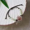 Jingdezhen Navidad Cerámica Cuerda Trenzada Pulsera Animales de Dibujos Animados Cuerda de Mano Joyería al por Mayor para Atracciones Turísticas Nicho Lujo Ligero