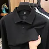Camiseta de manga larga para hombre con mezcla de lana y seda, diseño sin costuras, nueva colección otoño 2026, polo casual con cuello