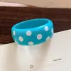 Pulseira Redonda de Resina com Bolinhas Transfronteiriça Europeia e Americana Moda Estilo para o Trabalho Anel de Mão Design de Nicho Versátil Joia de Mão Atacado