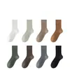 Calcetines Blancos para Hombre, Calcetines Gruesos y Largos hasta la Mitad de la Pantorrilla para Otoño e Invierno, Calcetines Cálidos de Felpa, Calcetines Largos, Suela de Toalla para Invierno
