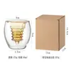 Taza Creativa de Vidrio de Doble Capa Resistente al Calor de Alto Borosilicato con Forma de Pagoda para Uso Doméstico, Adecuada para Jugo, Bebidas Frías y Agua