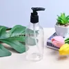 Botella con bomba de presión transparente de 300 ml, botella con bomba de clip y cuello largo, botella para champú, botella con bomba para loción, botella para gel de ducha.