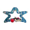 Lujo Ligero y Gama Alta Cuadros Azul Oscuro Estrella de Mar Cortada Pin Pin de Tiburón Diseño Retro de Nicho Parte Trasera de la Cabeza Linda