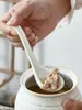 Colher de Cerâmica para Sopa, Colher Doméstica de Cerâmica com Cabo Longo para Macarrão, Colher Estilo Japonês, Colher Criativa Comercial, Colher para Ramen de Loja de Macarrão