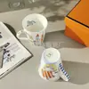 Taza Doble Serie Unicornio Aijia Transfronteriza Patrón de Dibujos Animados Taza de Café de Porcelana Ósea Taza de Agua para el Hogar Taza de Agua para Niños