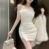[Atacado Internacional] Vestido Tomara que Caia com Fenda para Mulheres, Nova Base de Saia Bodycon de Verão, Vestido Curto Justo