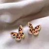 Brincos Geométricos Estampa de Leopardo Maillard Retrô de Outono Inicial Design de Nicho Senso de Design Moda Exquisitos Acessíveis Luxo Brincos Versáteis
