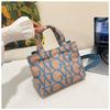 Bolsa Tote Atacado Feminina Celebridade da Internet Portátil Pequena Quadrada Tailândia Transfronteiriça Bolsa Lancheira Lona Estampada Nova Letra Lancheira
